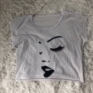 Cropped graphic T